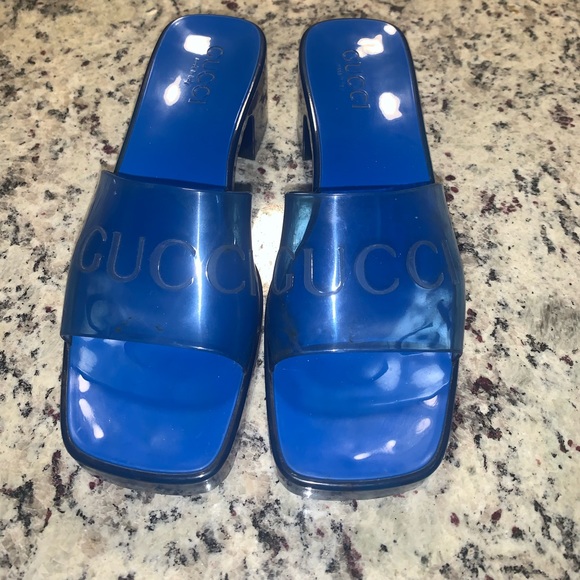 Gucci Shoes - Gucci Blue rubber sandal